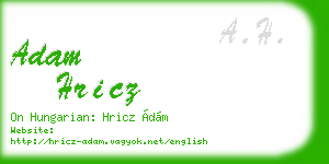adam hricz business card